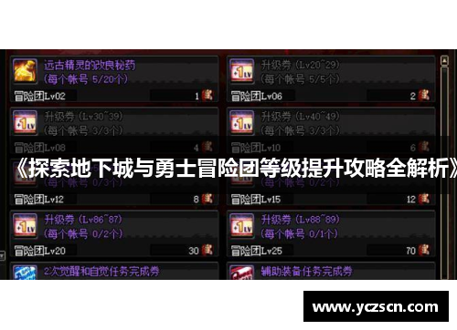 《探索地下城与勇士冒险团等级提升攻略全解析》